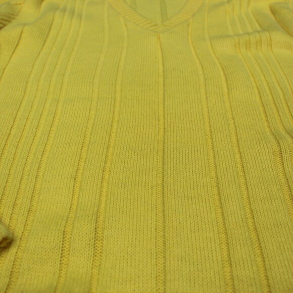 VTG McGREGOR TENNIS RIBBED SWEATER VEST 100% ACRYLIC YELLOW LARGE, L - Picture 2 of 5